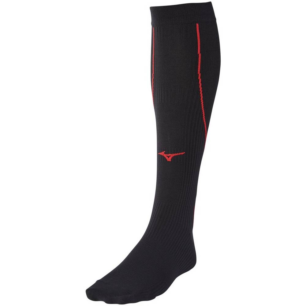 Panske Běžecké Ponožky Mizuno Compression Čierne/Červené Vypredaj RQBK02148